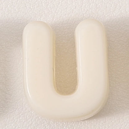 20pcs Beige Acrylic Large Hole Letter Loose Beads DIY Necklace