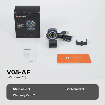 NearStream V08AF 4K UHD USB-C Webcam, AI Auto Framing, True Auto Focus, HNR Noise Cancelling Mic, 45–95° Adjustable FOV, Vertical Screen Support, NearSync Image Tuning, Plug & Play PC Camera for Meetings & Live Streaming