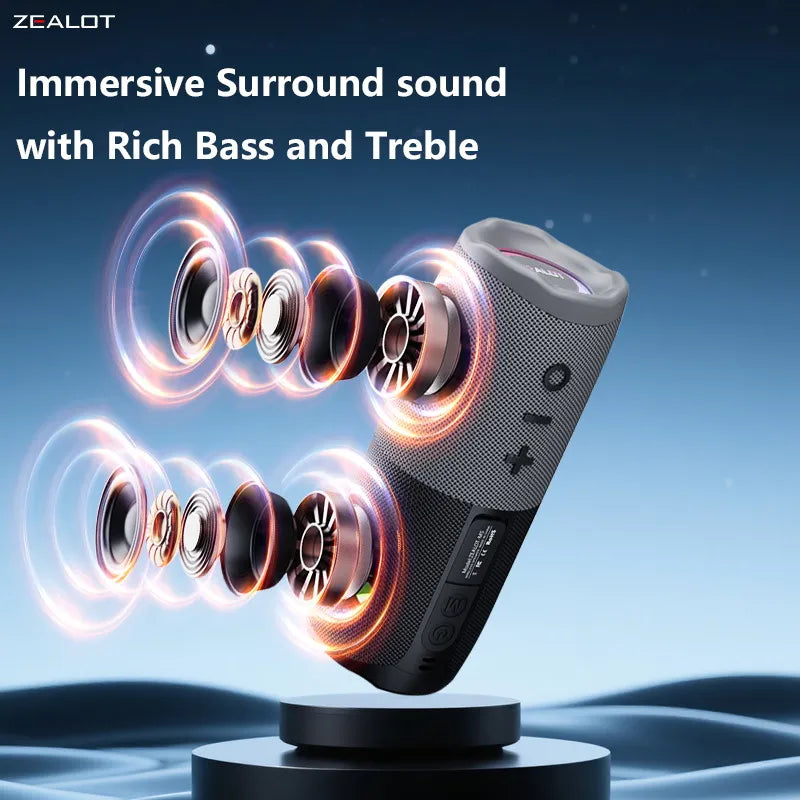 ZEALOT-M5 Magnetic Bluetooth Speaker, 2-in-1 Portable Mini Speaker with Power Bank, Macaron Colors, Dual Channel