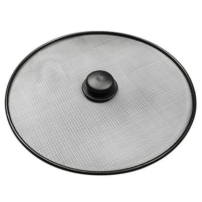 1 Pc Black Splatter Screen Anti Grease Frying Pan Oil Splash Guard Lid Fine Mesh Splash Guard Cover Lid Kitchen Tools