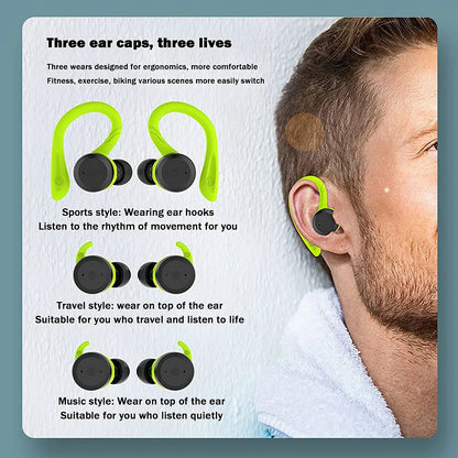 BE1032 NEW Bluetooth 9D HiFi Stereo Music Earphones TWS Wireless Waterproof Sports Headphones Noise Reduction Headset for iPhone
