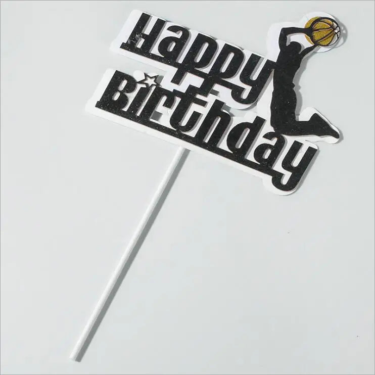 Football Cake Topper Boy Girl Soccer Happy Birthday Cupcake Toppers Party Dessert Wedding Decoration Baby Shower Baking Supplies