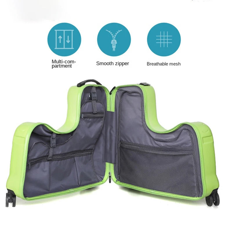 Trojan Horse Children Trolley Case 20/22/24 inch Riding Suitcase Universal Wheel can ride can sit Luggage Travel Suitcase