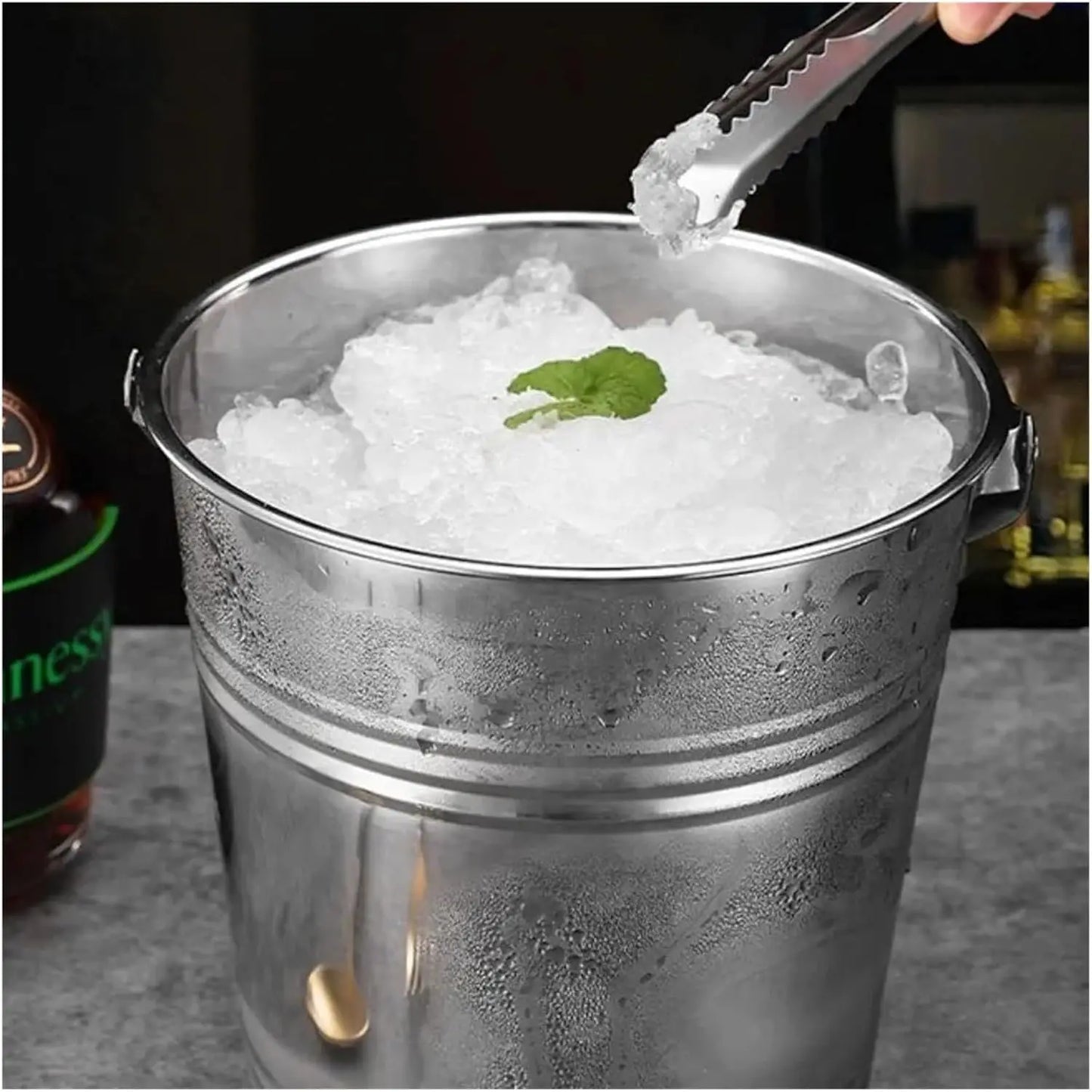Thickened Double Wall Stainless Steel Ice Bucket Insulated Wine Champagne Chiller Cooler Bucket For Beer Bar Ice Storage Tool