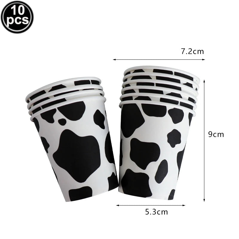 Cow Happy Birthday Cake Decoration Cow Cake Topper for Farm Cow Birthday Party Decoration Supplies