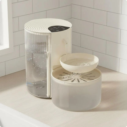 Clean Water Separator Fountain Two Reservoir Design 3L Feline Water Dispenser for Cats