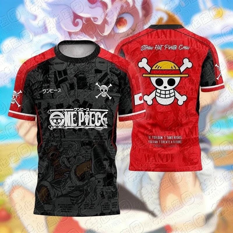 2026 One Piece Luffy Football Jersey T-shirt Kids Football Special Jersey Men's/Women's Quick-Drying Breathable Sweatshirt