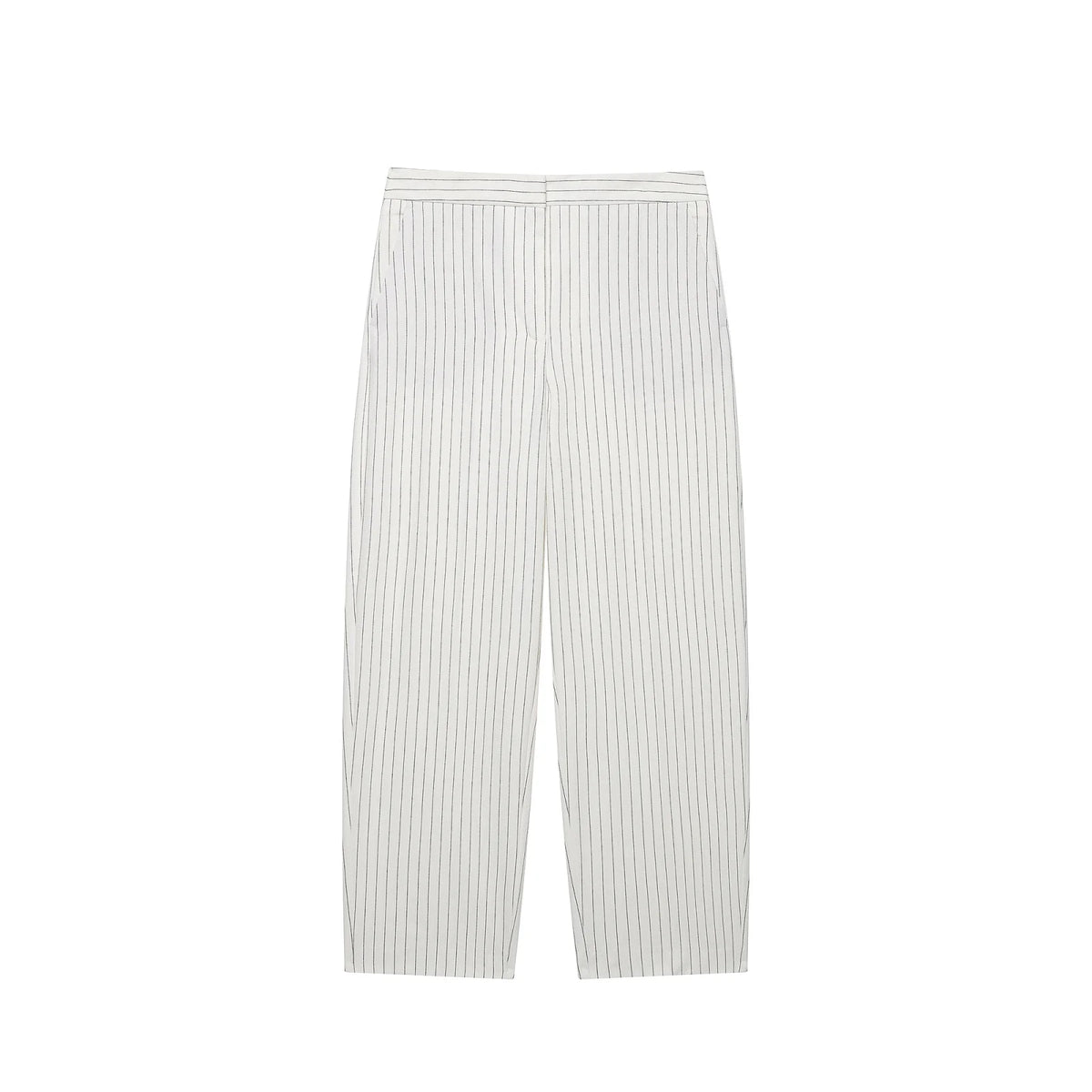 Women Fashion Stripe Sets Sexy Sleeveless Button Fold Hem Top+Wide-Leg Pants Summer Autumn Vacation Leisure New 2 Pieces