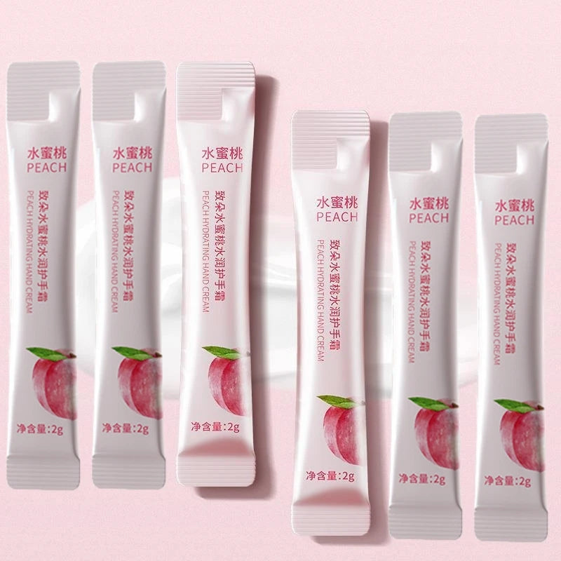 A Box of 20 Peach Moisturizing and Hydrating Hand Creams, Portable Moisturizing Sticks, Suitable as Hand Cream, Face Cream, and Body Lotion, Ideal as Souvenirs and Gifts.