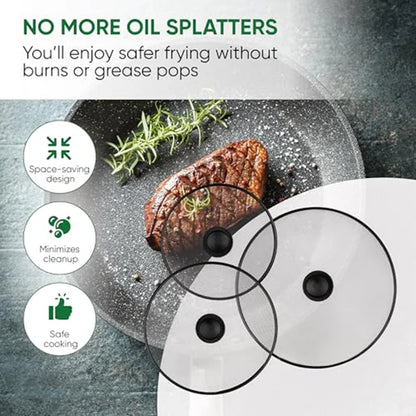 25/29/33cm Splash Proof Pan Lid Splatter Guard Fine Mesh Splatter Screen Fry Food Screen Fry Pan Grease Cover Stainless Steel