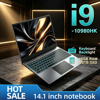 Intel Core i9 10980HK 14.1 Pro Laptop 8C16T 2.4-5.3GHz 16MB 45W 32GB RAM 2TB M.2 SSD Gaming Notebook Office Fast New