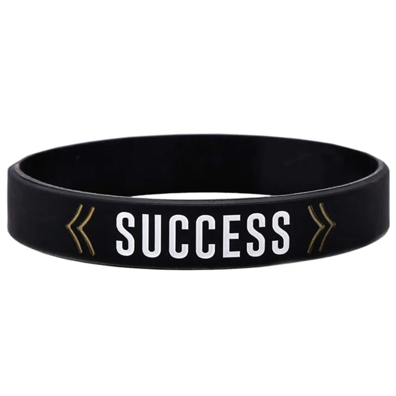 1pc/3pcs Motivational Quotes Success Achieve Focus  rubber bracelet silicone wristband