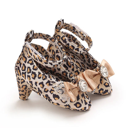 Infant Pre-Walker Shoes 0-18M Baby Girls Princess Bow Shoes Solid Color Fashion Party Walking Footwear