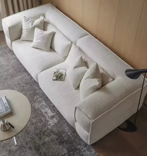 Modern Living Room Sofa Set With Comfort Cushions And Composite Fabric Upholstery For Family Seating And Home Lounge Use