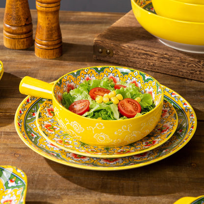 Ceramic Tableware Set Rice Bowl Serving Plate Creative Cutlery Soup Plate Noodle Handle Bowl Sauce Dish Steak Salad Fruit Plate