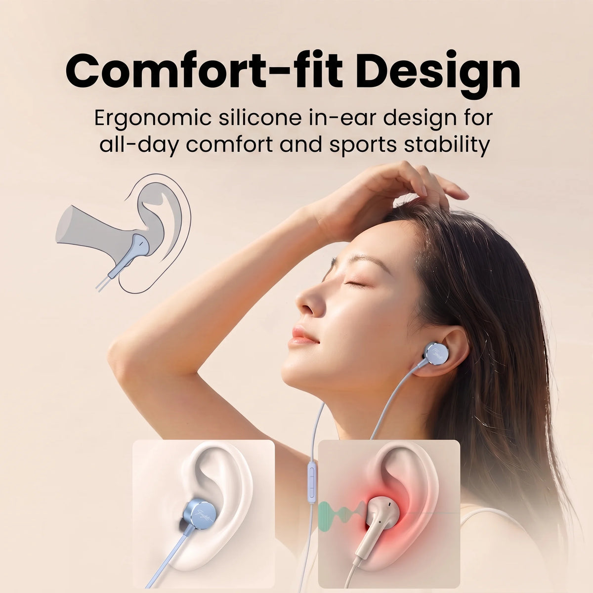 Wired Earphones 9D Surround Sound Type C Headphones Volume Control Headset With HD Mic Earbuds For iPhone 17 Pro Samsung Galaxy