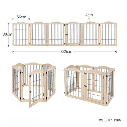 Wooden Pet Fence Dog Fence Freely Combinable Pet Isolation Door Indoor Foldable Dog Cage for Small and Medium Dogs Pet Supplies