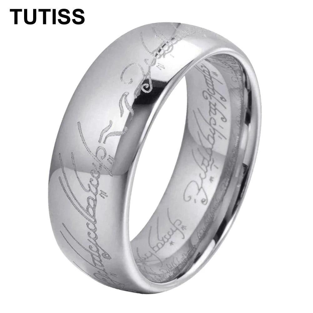 TUTISS 6/8mm Men Women Popular Engraving Ring Tungsten Wedding Band Domed Polished Stocks On Hand