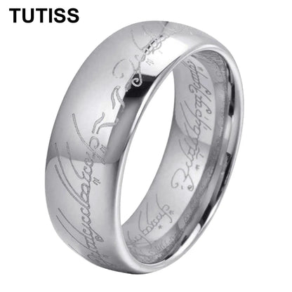 TUTISS 6/8mm Men Women Popular Engraving Ring Tungsten Wedding Band Domed Polished Stocks On Hand