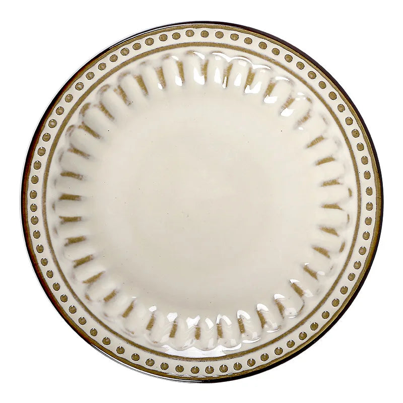 Ceramic Creative Western Food Plate Steak Spaghetti Plate Creative Western Food Plate Set Of 6 For Cereal, Salad, Pasta, Soup, Dessert, Serving