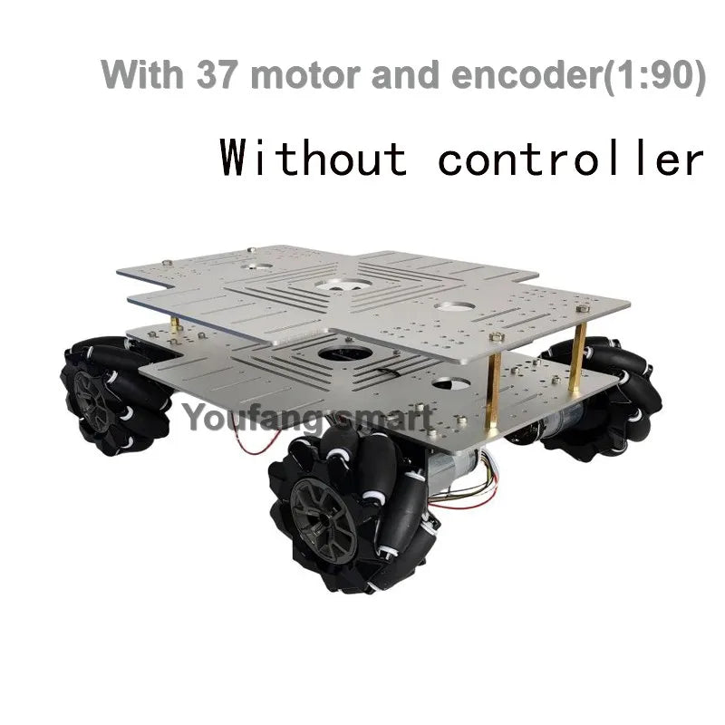 25Kg Big Load 4WD Mecanum Wheel Robot Car 330+240mm Chassis with 12V Encoder Motor for Arduino ROS Robot Arm DIY Kit Toy Parts
