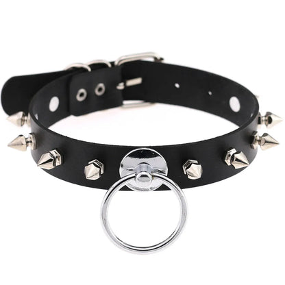 DIEZI Vintage Sweet Cool Hip Hop Rivet Choker Necklace Harajuku Gothic Club Black PU Leather Collar Torques Necklace Jewelry