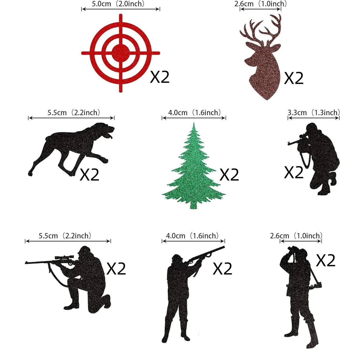 16pcs/set Sports Theme Hunting Cake Topper Happy Birthday Party Tree Hunting Wolf Deer Cupcake Topper Decoration Baking Supplies