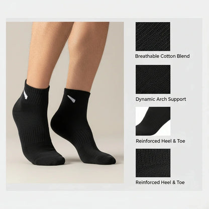 10-Pair Black Sock Pack - Extra-Soft, Comfortable Casual-Style Socks Crafted From Premium Breathable Cotton, Perfect For Everyd