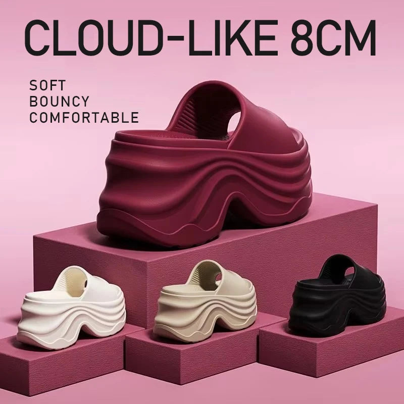 Women's outer wear height-increasing thick-soled EVA anti-slip sandals fashionable women's high-heeled slippers