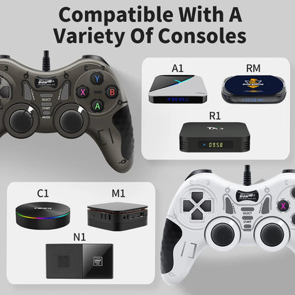 Wired Game Controller With 360° 3D Joystick For PS3/PS2/PS1/Steam/Game Console/TV/Laptop Gamepad With Vibration &Turbo Function