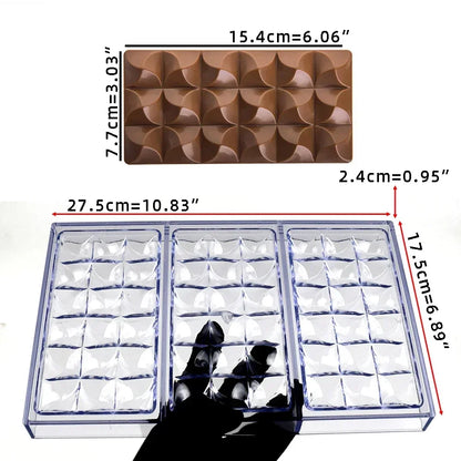 1Pcs Chocolate Molds Polycarbonate Candy Flowers Cube Oval Shape Confectionery Pans Trays Acrylic Baking Utensils Pastry Mould