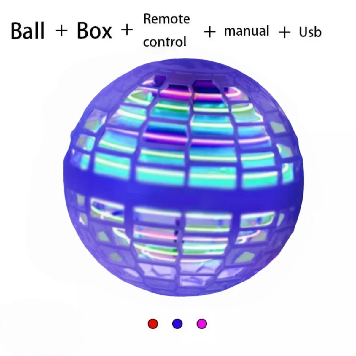 Flying Ball Children's Hand Controlled Color LED Cosmic Globe 360 ° Rotating Suspension Ball Suitable for Indoor and Outdoor Toy
