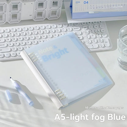 1PC A5/b5 Soft Spine Loose Leaf Notebook Detachable Notebook For Students To Flip 360 Degrees High Aesthetic Ins Style