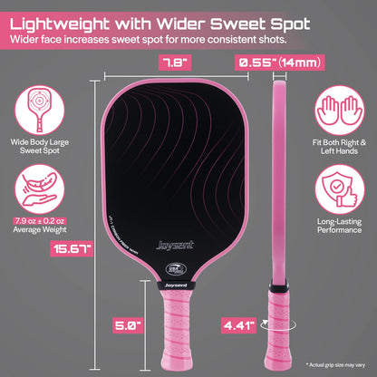 Joysent Pickleball Paddle USAPA T300 Carbon Fiber Pickleball Racket PP Honeycomb 14mm Pickle Ball Paddle For Beginner Men Women