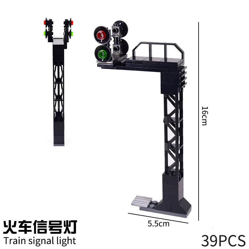 City Trains Railway Flexible Tracks Forked Straight Curved Rails Switch Kids DIY Building Block Bricks Track Toys For Children