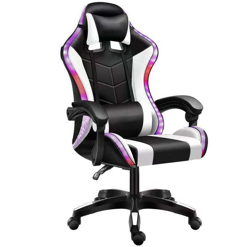 Luxury Executive Pink RGB Gaming Chair Sillas With LED Light Ergonomic Computer PC Gamer Racing Massage Chair for Girls