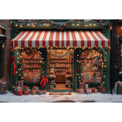 Christmas Candy Toy Store Christmas Tree Gift Theme Banner Background, Birthday Party Decoration Photography Background Cloth