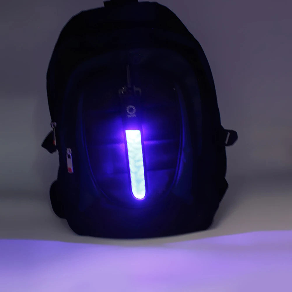 4Pcs LED Luminous Reflective Light Strip Glowing Strap Pendant Decor Safety Reflector Pendant for Backpack Hiking Jogging