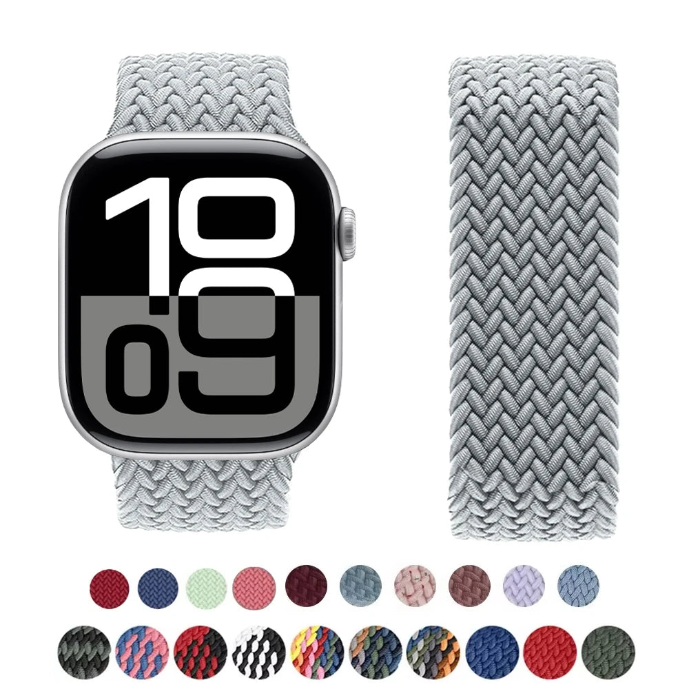 Band For Apple watch Series 10 11 46mm 42mm 9 7 8 5 SE 6 44mm 45mm 40mm 41mm Ultra 49mm bracelet correa Braided Solo Loop Strap