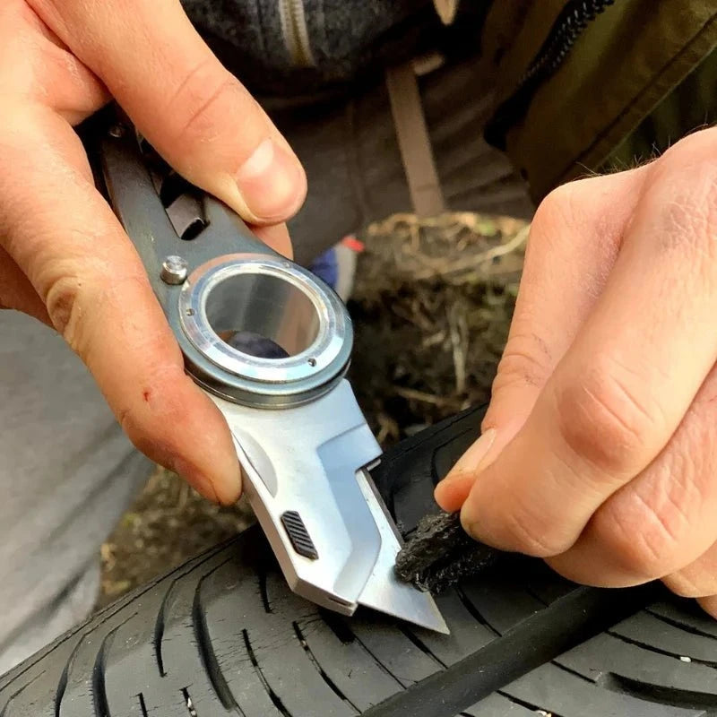 Folding Utility Knife – Heavy-Duty Box Cutter with Aluminum Body, Quick-Change Blades Anti-Slip Finger Loop Grip