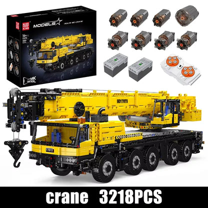 Mould King 17073 17074 Technical Car Toys The RC LTM 1110 Crane Building Block Engineering Truck Brick Set Kids Christmas Gift