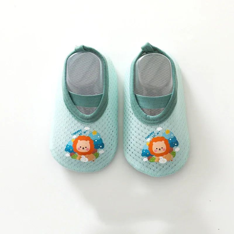 Baby Floor Shoes Casual Toddler Soft Sole Sock First Walker Anti-slip Cartoon Home Floor Indoor Shoes For Girls Boys Summer Mesh