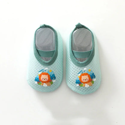 Baby Floor Shoes Casual Toddler Soft Sole Sock First Walker Anti-slip Cartoon Home Floor Indoor Shoes For Girls Boys Summer Mesh