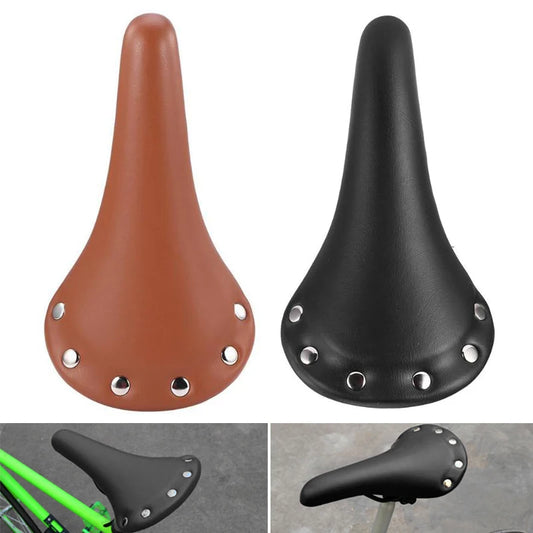 Vintage Waterproof Bike Saddle Leather Seat Cover for Road Bicycle Comfortable Cycling Accessories with Classic Design