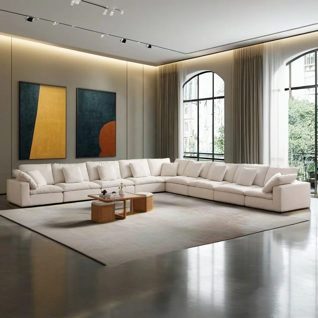Italian Design Hot Sale Cozy Indoor Sofa Collection Modular Fabric Sofa Cloud Couch Sectional Sofa