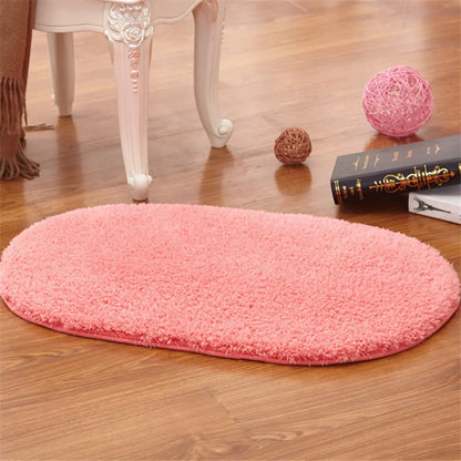 Non Slip Oval For Shower Room Toilet Bathtub Shaggy Water Absorption Bathroom Rugs Doormat Floor Carpet Bath Mat