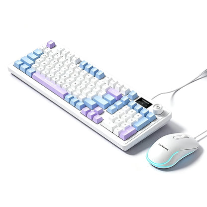 Wired Mechanical Feel Keyboard Mouse Set RGB Glow Low Noise Ultra Thin Gaming Combo Fashion High Value Computer Office Kit