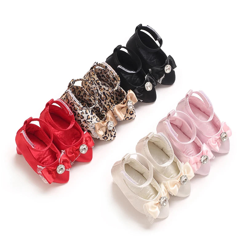 Baby Girls First Princess Heels Party Bow Soft Sole Spring Autumn Toddler Dress Up Shoes