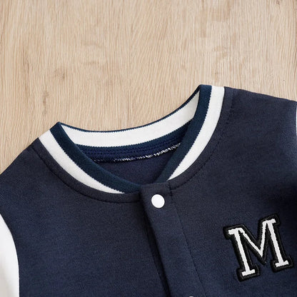 Jumpsuit Newborn Baby Baseball uniform Spring and Autumn 0-18 months Boys Cotton Baby Onesie Clothes Romper Embroidery Preschool