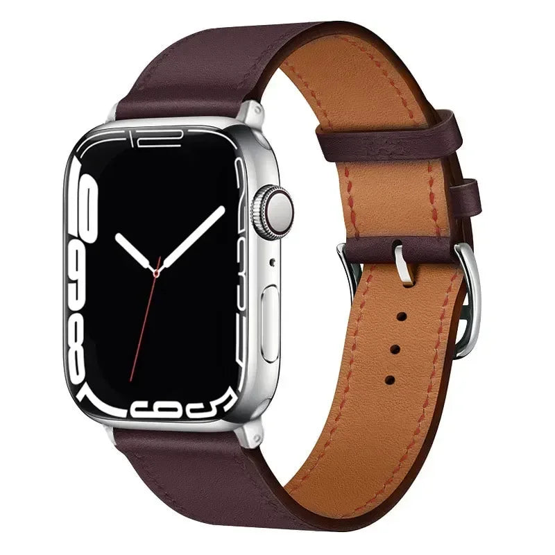 Leather Watch Straps For Apple Watch Band 46mm 44mm 49mm 45mm 42mm 40mm 41mm Bracelet Iwatch Series 11-10-9-8-7-6-5 Se-Ultra 2/3